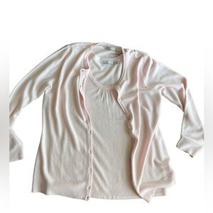 Luxe 360 by designers original cardigan set size L light pink